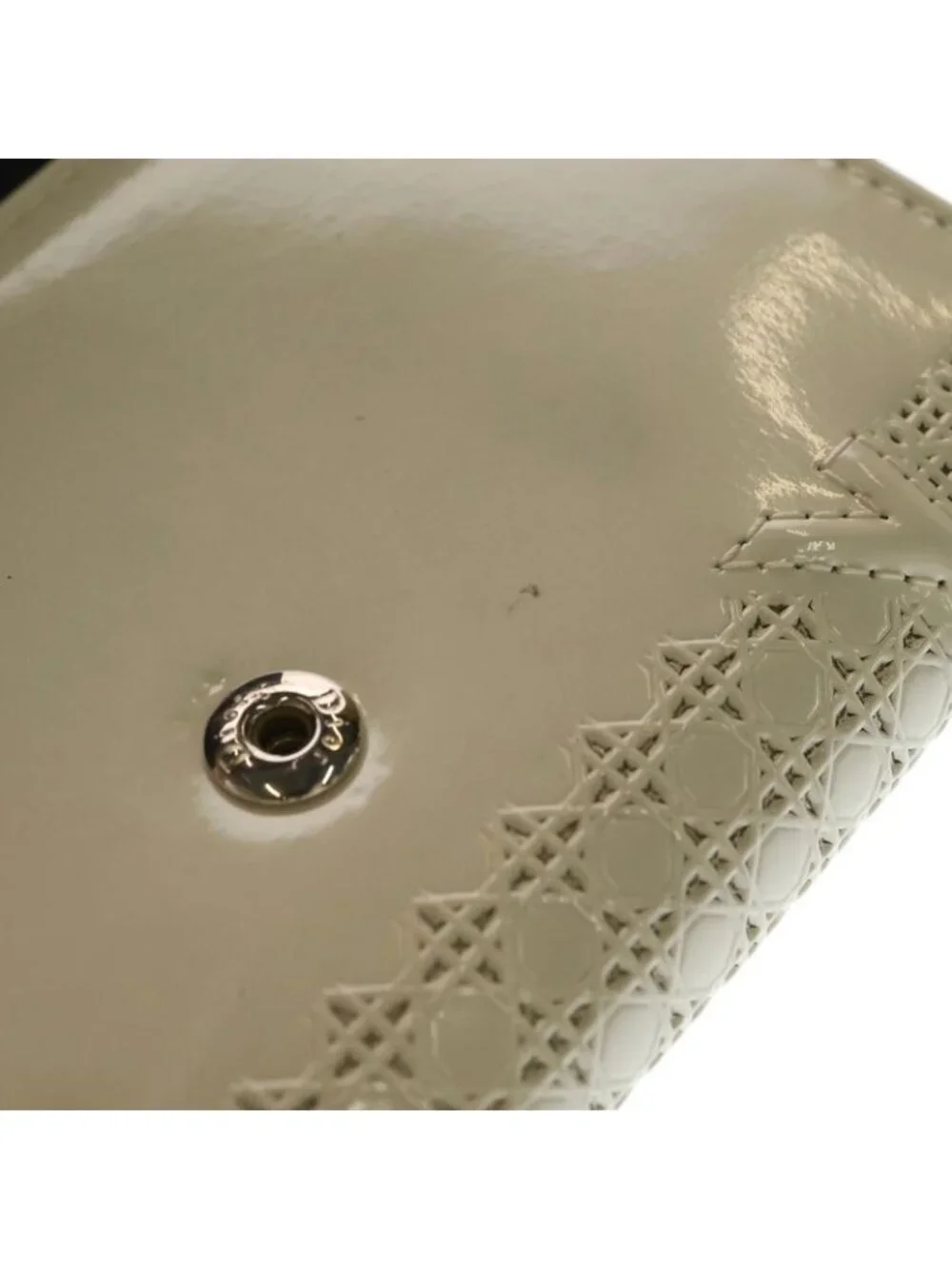 Dior Diorama Leather Trifold Wallet Compact White